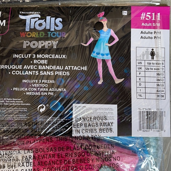 Trolls World Tour: Poppy Adult Costume! New! - Picture 5 of 10